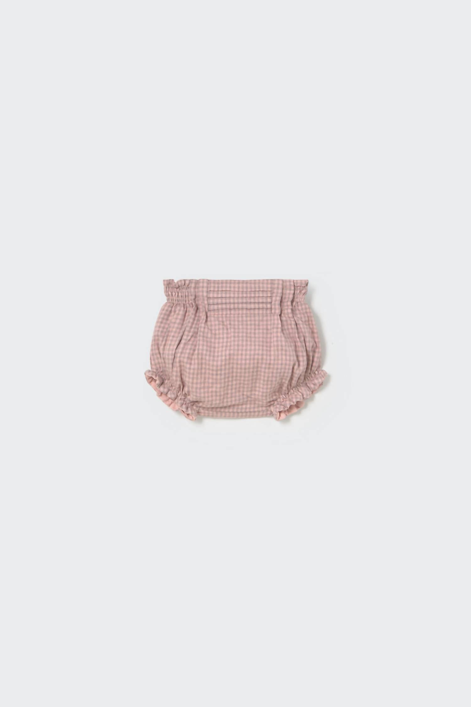 Cozmo - Girls' Mini Gingham Flannel Newborn Bloomers