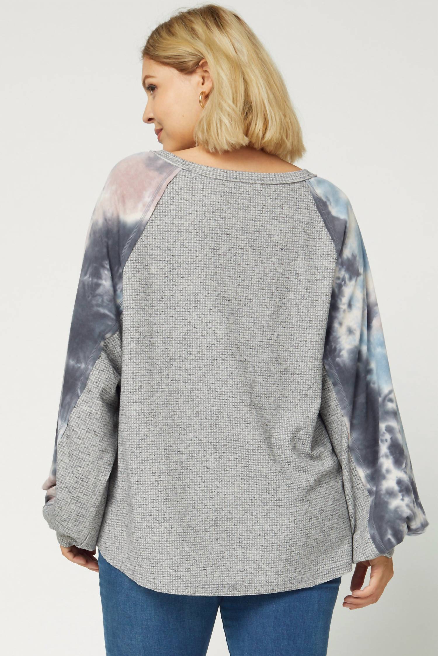 Entro - Tie Dye Puffy Sleeve Top Plus