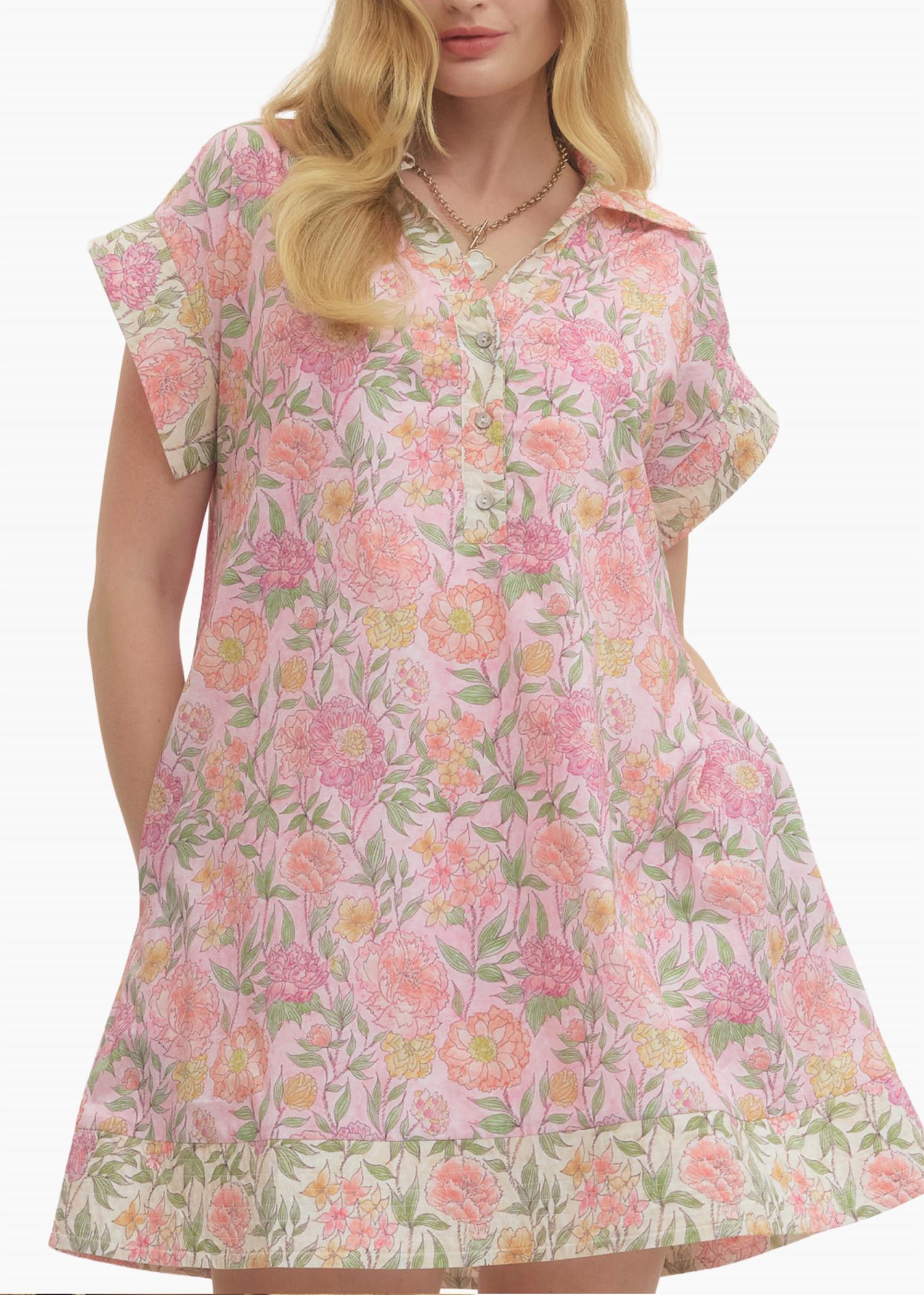 entro Valeria Mini Dress in light pink - women's dress