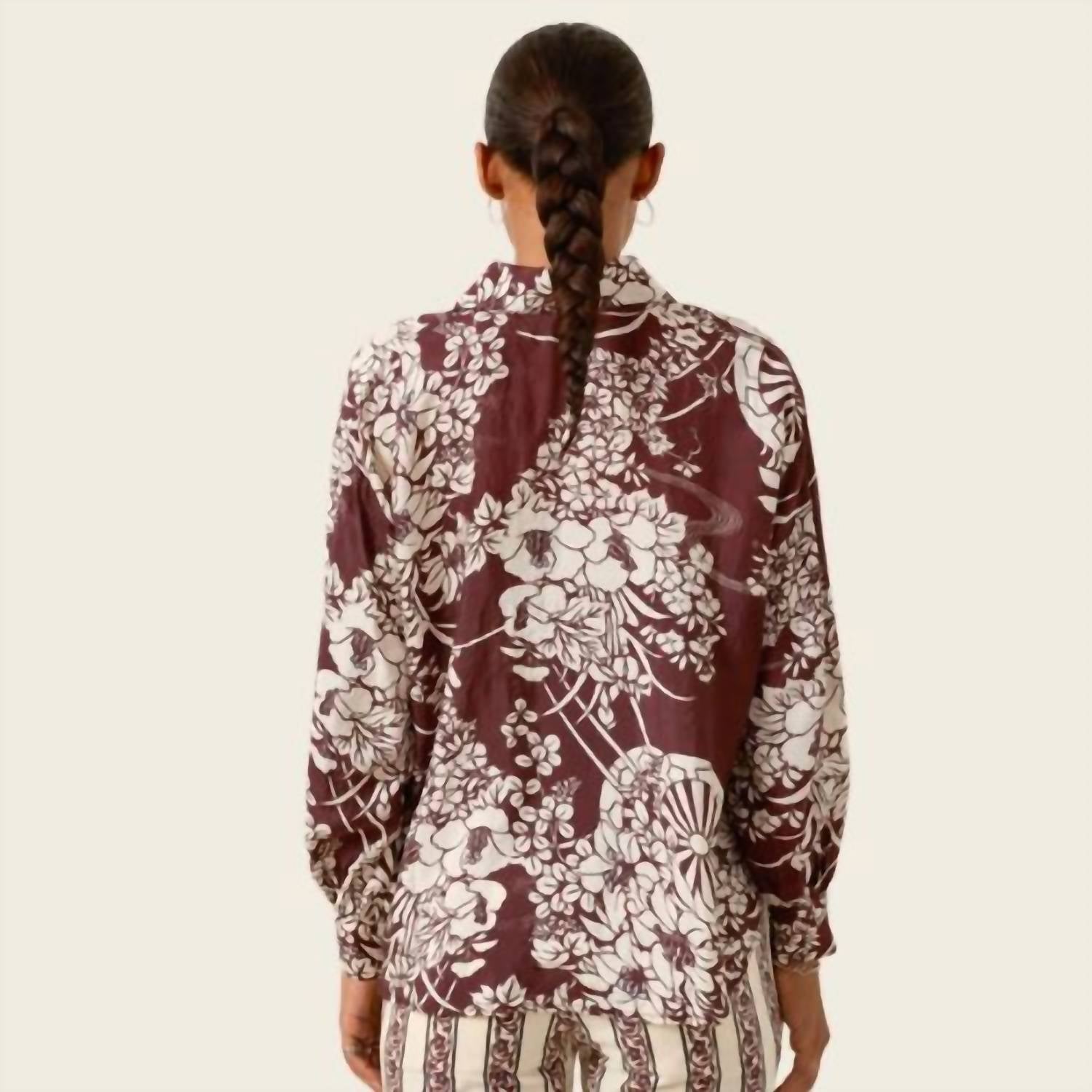 Alix Of Bohemia - Emery Auburn Spoke Silk Shirt