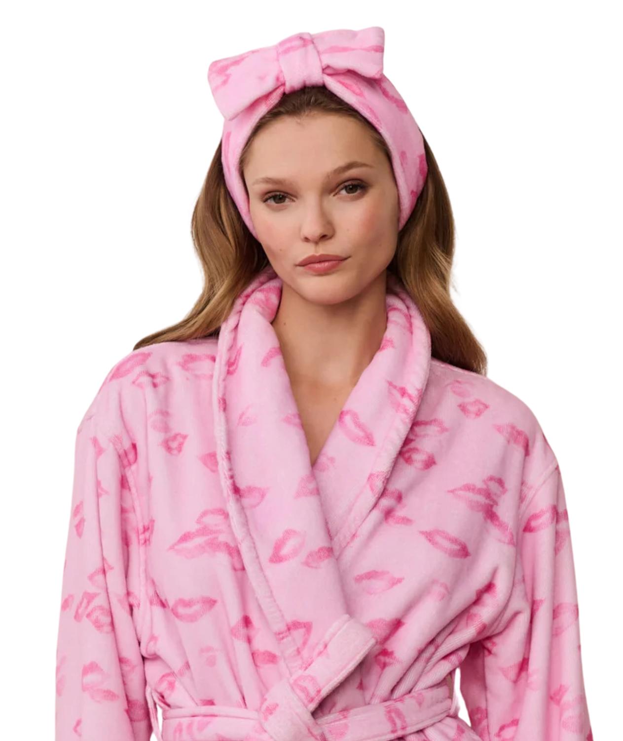 LoveShackFancy Women's Bubblegum Valentine Bath Headband in pink - kids' accessory - alternate view
