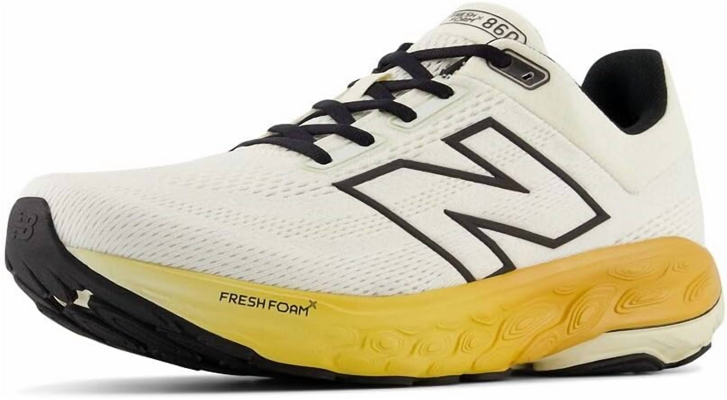 New Balance Men's Fresh Foam X 860 V 14 Shoe in sea salt angora dried apricot - men's sneaker - detail view
