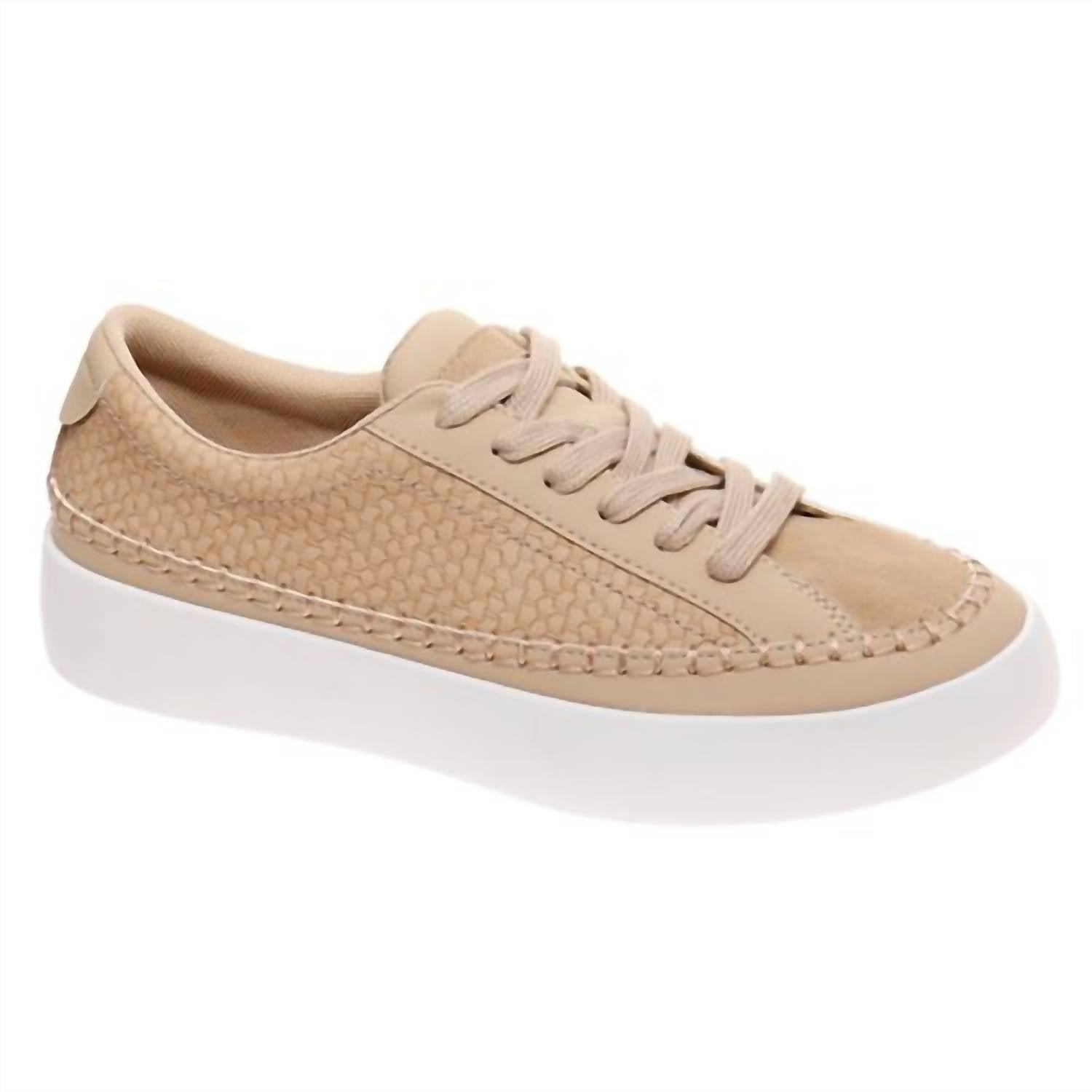 Pierre Dumas Women's Shauna Tennis Shoe in taupe - women's sneaker