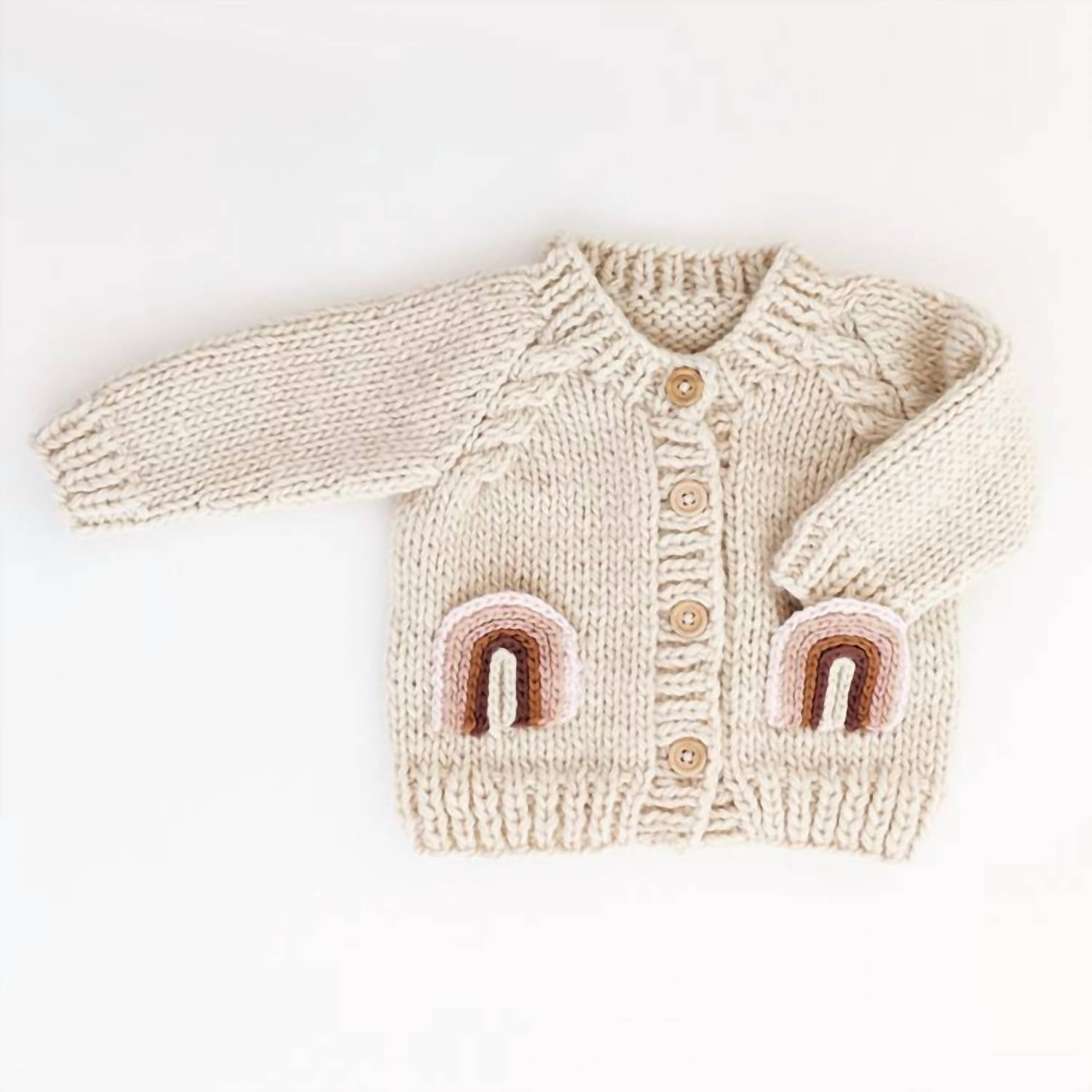 Huggalugs - Girls Rainbow Pocket Cardigan Sweater