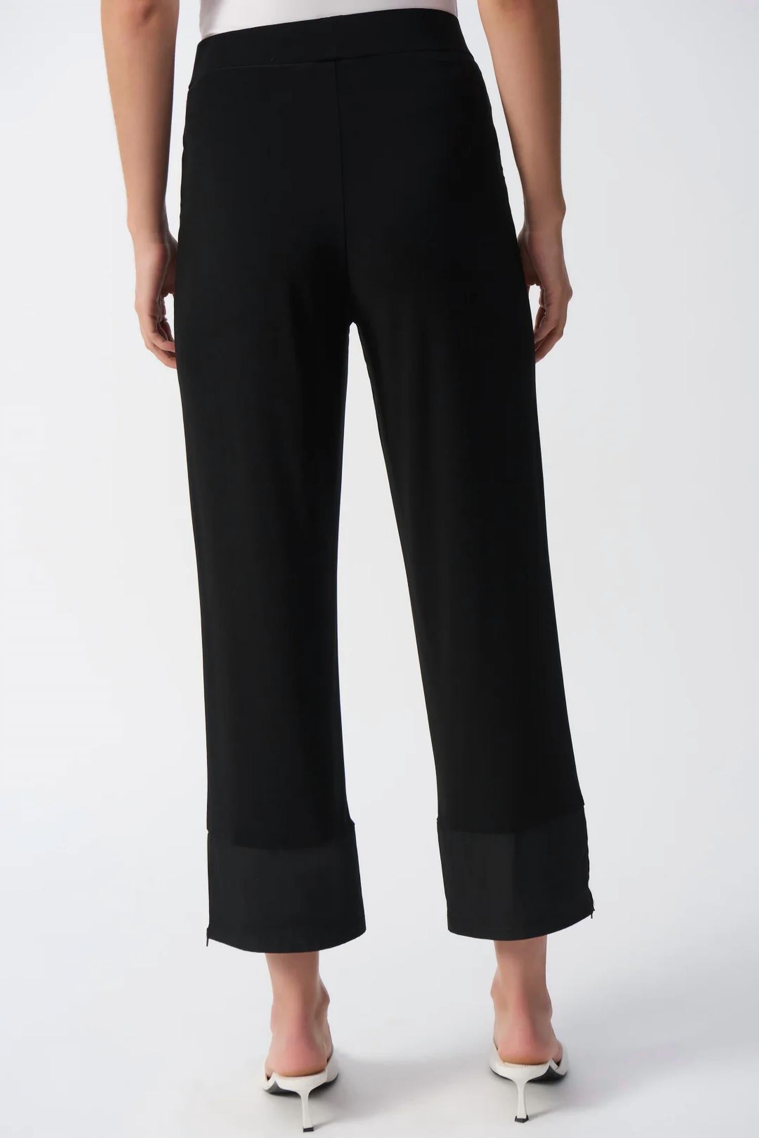 Joseph Ribkoff - Zip Cuffed Hem Straight Cropped Pants