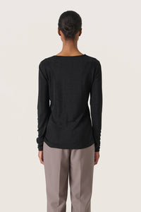 Soaked In Luxury - Skylara Knotted Long Sleeve Glitter Top