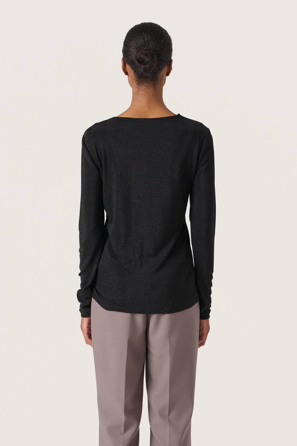 Soaked In Luxury - Skylara Knotted Long Sleeve Glitter Top