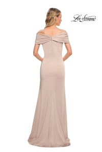 La Femme Off The Shoulder Gown in champagne - women's dress - alternate view