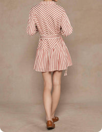 Strut & Bolt - Striped Button Down Mini Dress