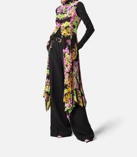 Versace - Floral Printed Asymmetric Pleated Dress