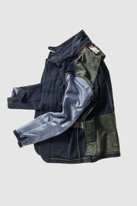Relwen Men's Moleskin Trap Blazer in dark navy canvas - men's jacket - alternate view