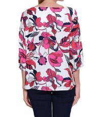 Multiples - Tie Waist Printed Top