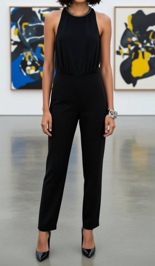 The Kooples - Halter Back Jumpsuit with Chain Accent