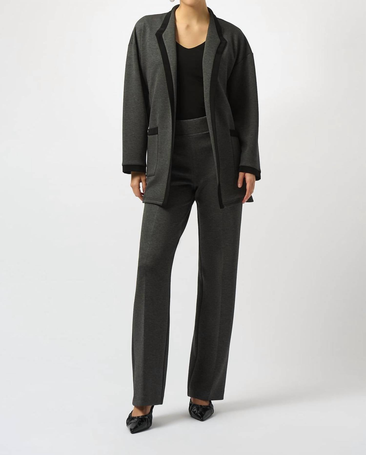 Joseph Ribkoff Wide-leg Pull-on Pants in gray melange - women's pants