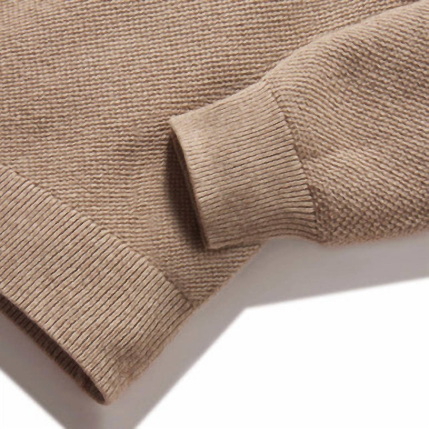 Grayers Men's Ernest Cotton Cashmere Crew Sweater in oatmeal - women's sweater - detail view