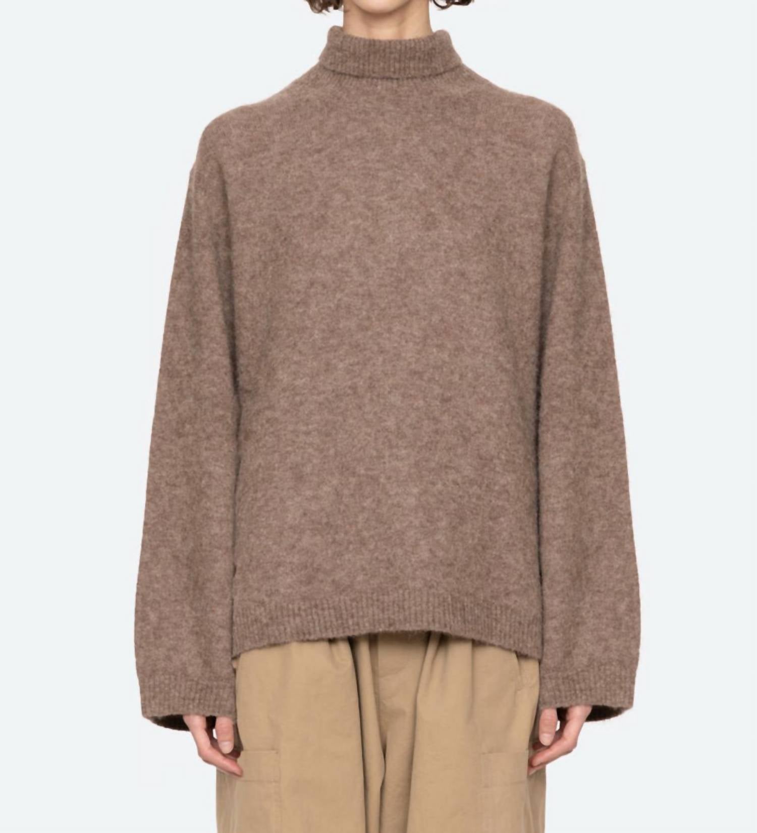 SEA Mallory Turtleneck Sweater in camel multi - women's sweater