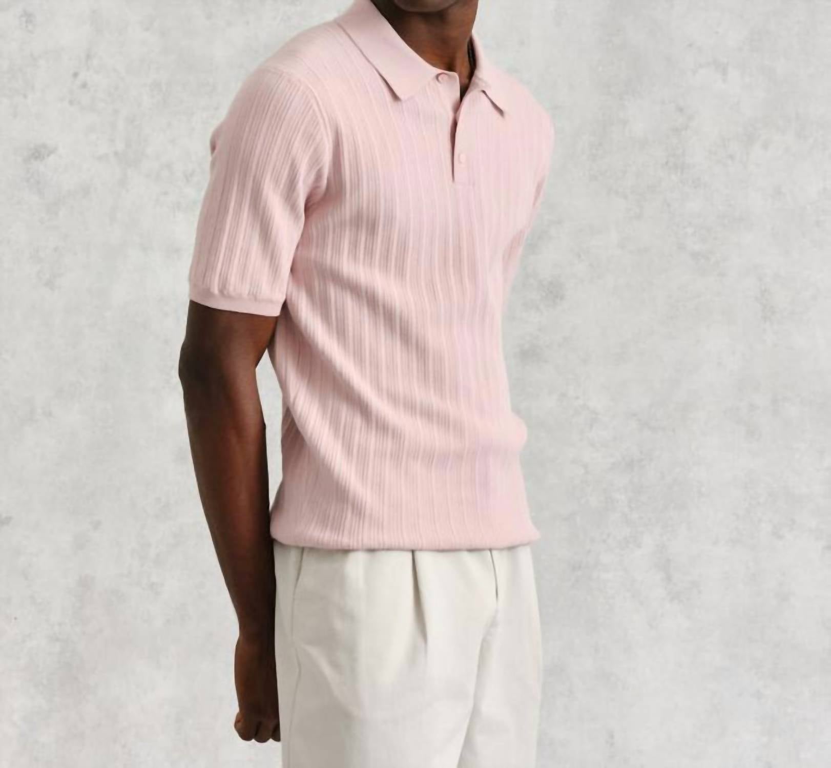 Wax London - Men's Naples Striped Knit Polo Shirt