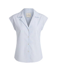 Le Marais Women's Hampton Cap Sleeve Shirt in blue - women's shirt