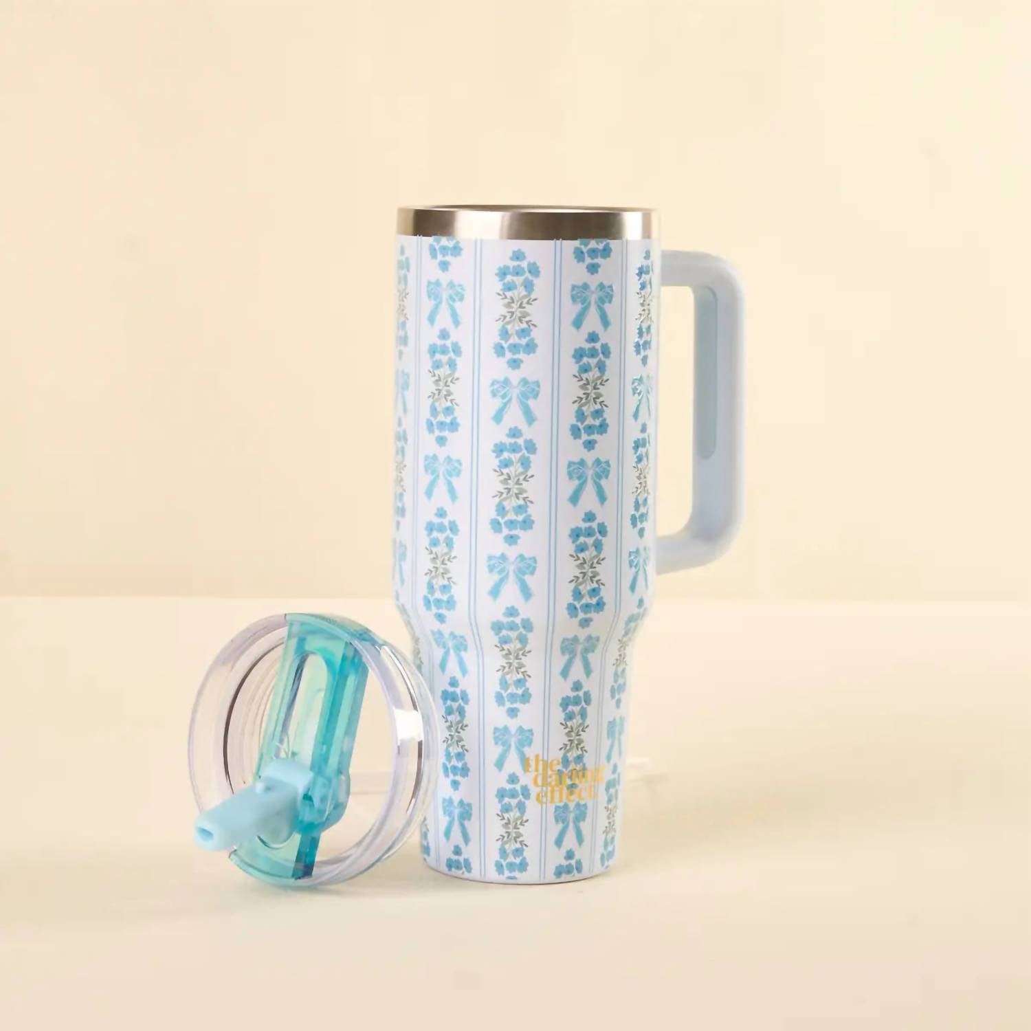 The Darling Effect - Pastel Bow Floral Tumbler - 40 Oz