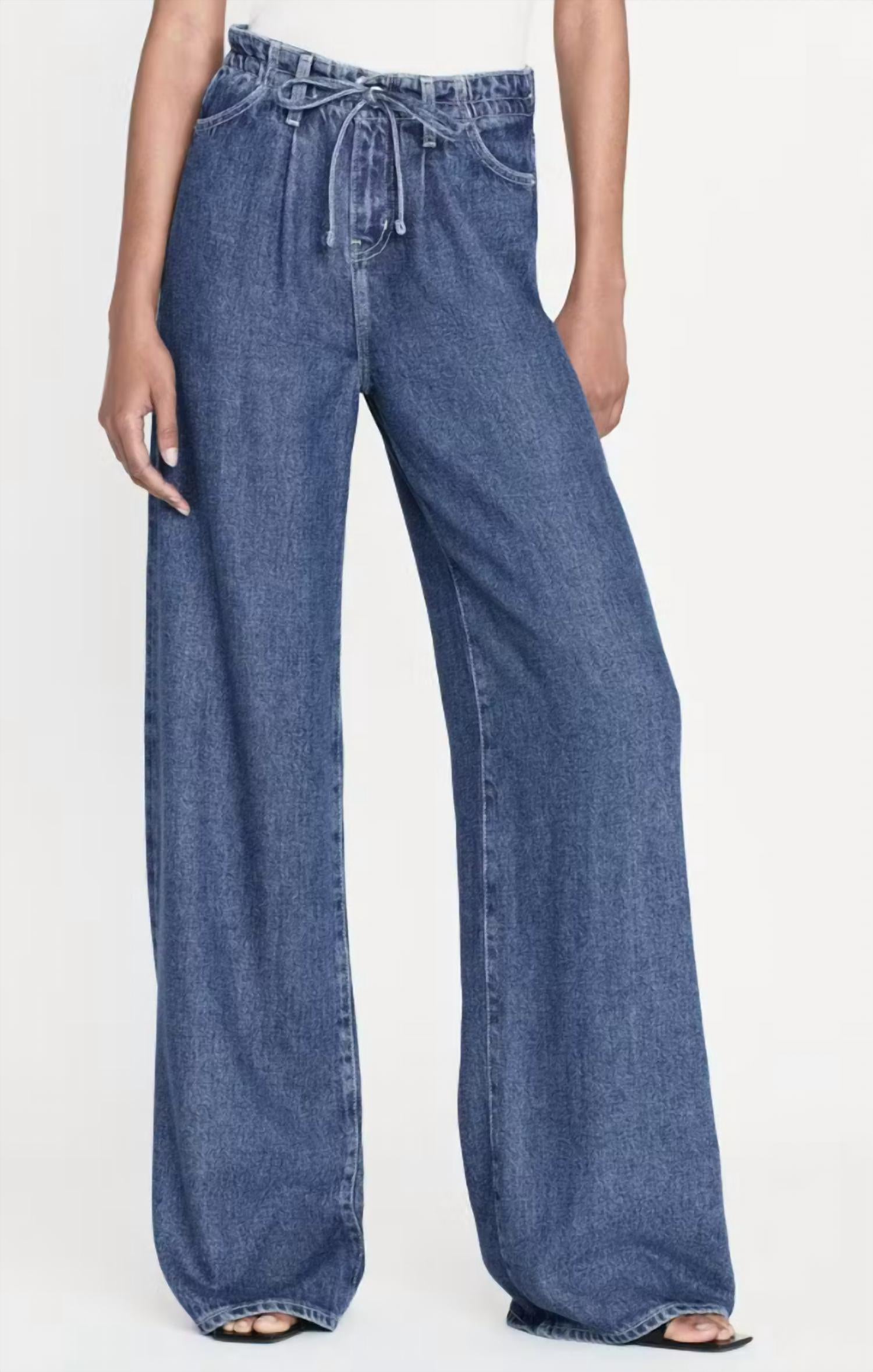 Frame - Super Drape Drawstring Wide Leg Pants