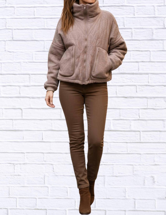 Pol - Zip-up High Collar Fleece Jacket