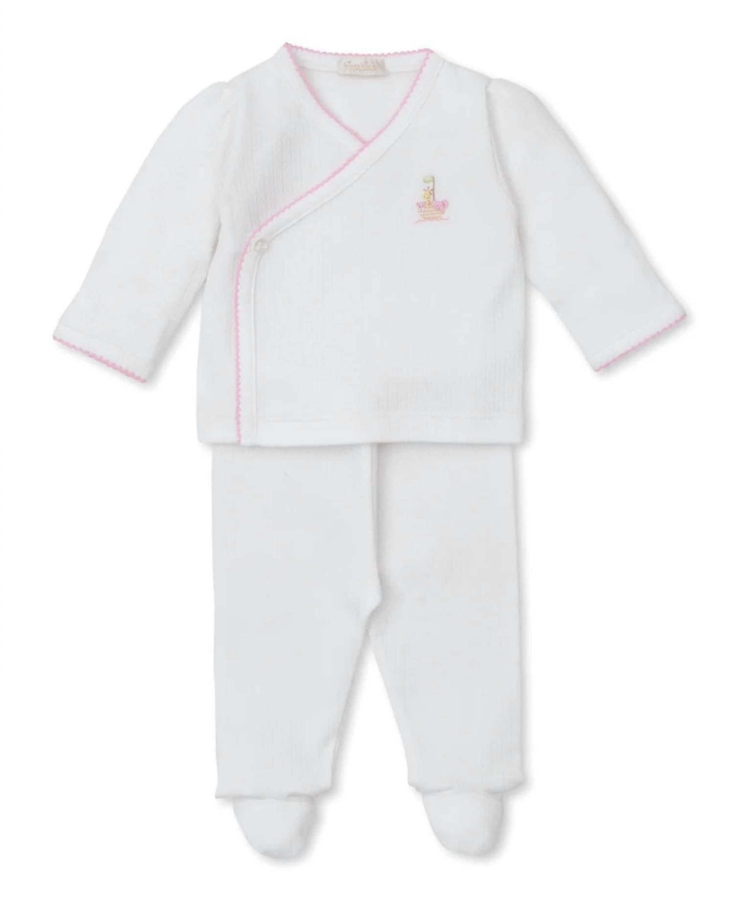 Kissy Kissy - Kid's Noah's Ark Hand Embroidered Cross Tee & Pant Set