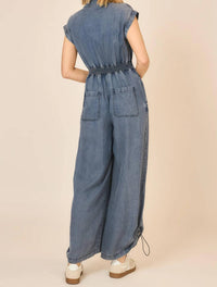 Cozy Co. - Denim Ruffle Jumpsuit
