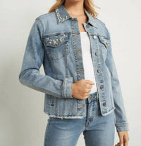 Joseph Ribkoff - Pearl Detail Jean Jacket