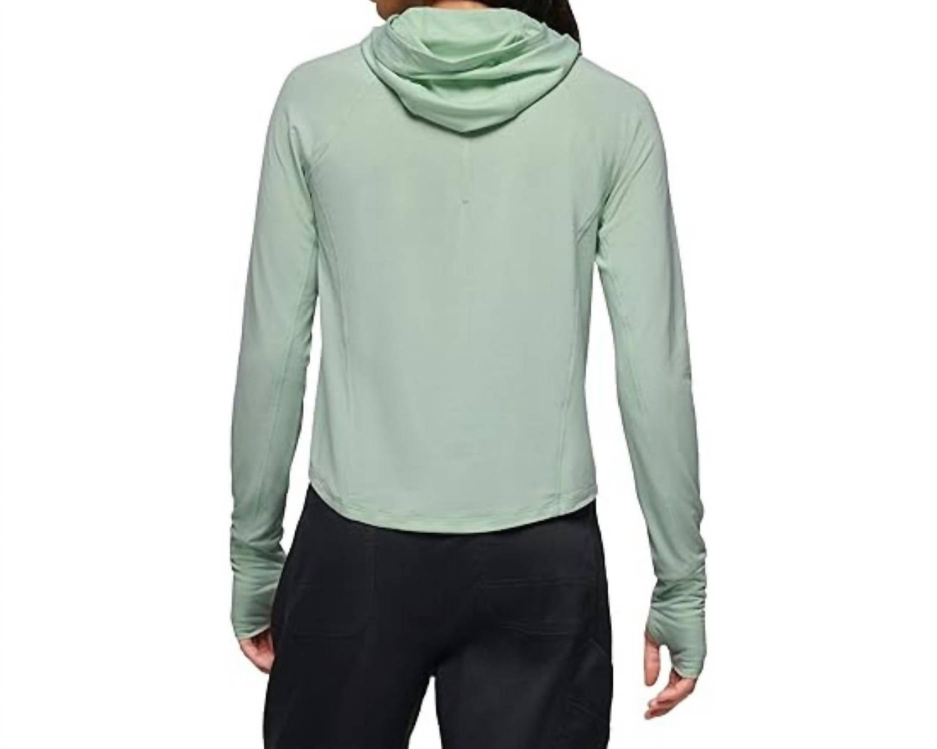 prAna Sol Searcher Sun Hoodie in bio mint 1 - women's top - detail view