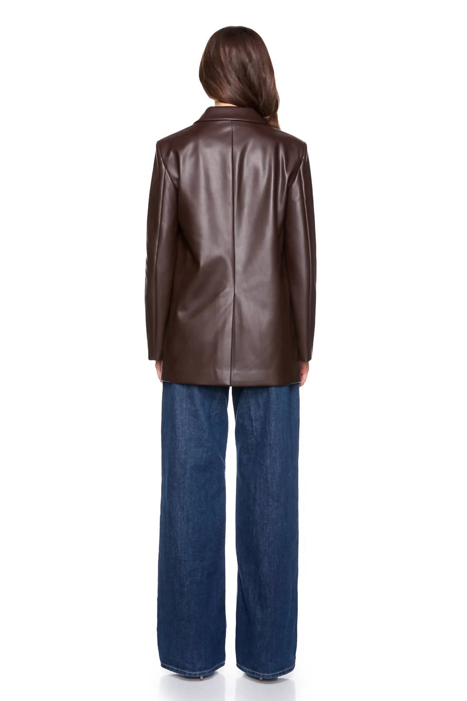 Susana Monaco - Faux Leather Boyfriend Blazer
