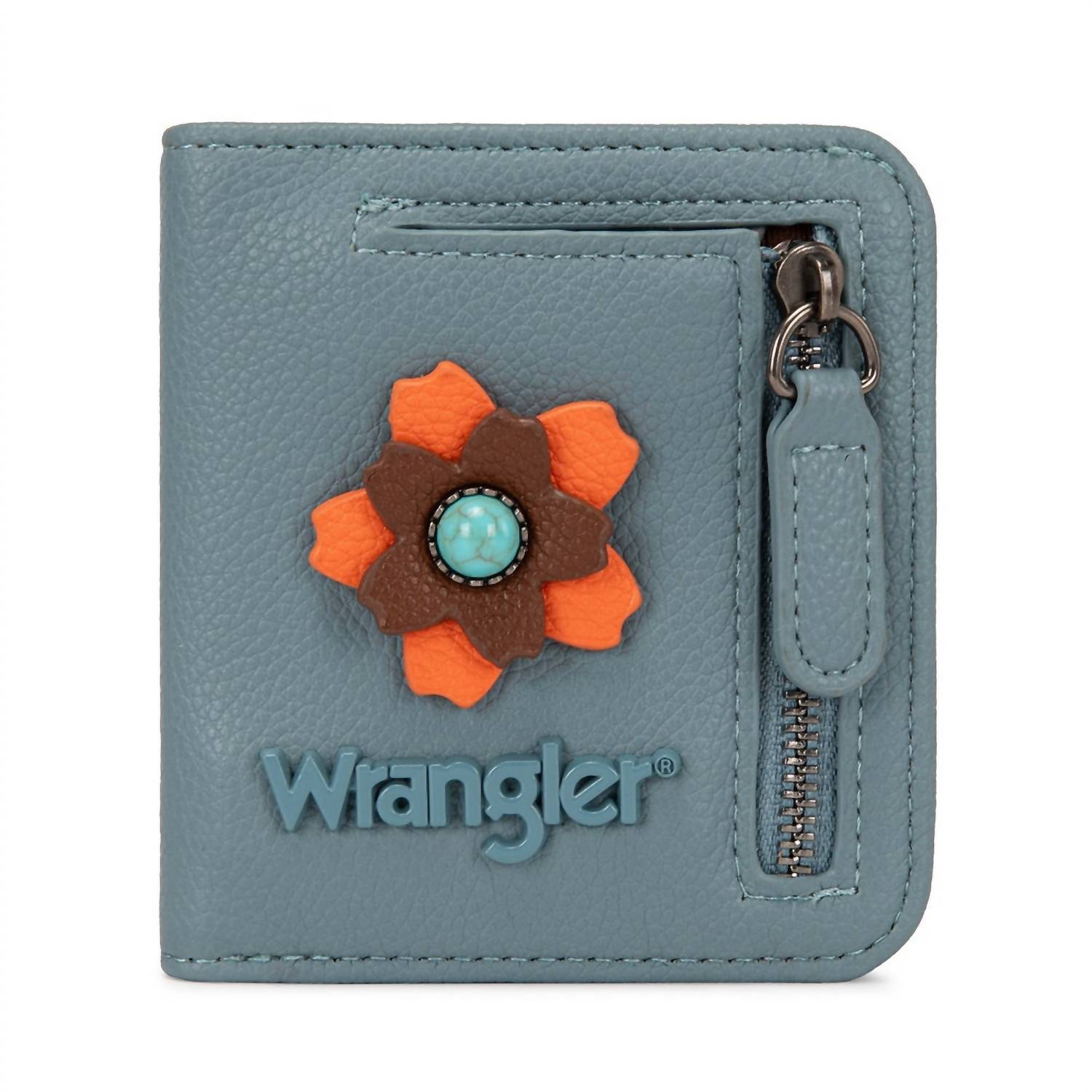 Wrangler - 3D Floral Turquoise RFID Bifold Wallet