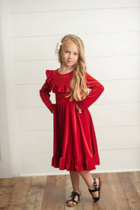 Adorable Sweetness - Girls Velvet Dress