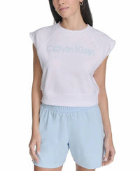 Calvin Klein - Sleeveless Puff-logo Cropped Top