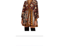 Farm Rio - Tapestry Garden V Neckline Mini Dress - Plus