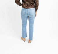 Karlie Langley Leopard Print Blouse in brown multi - women's blouse - detail view