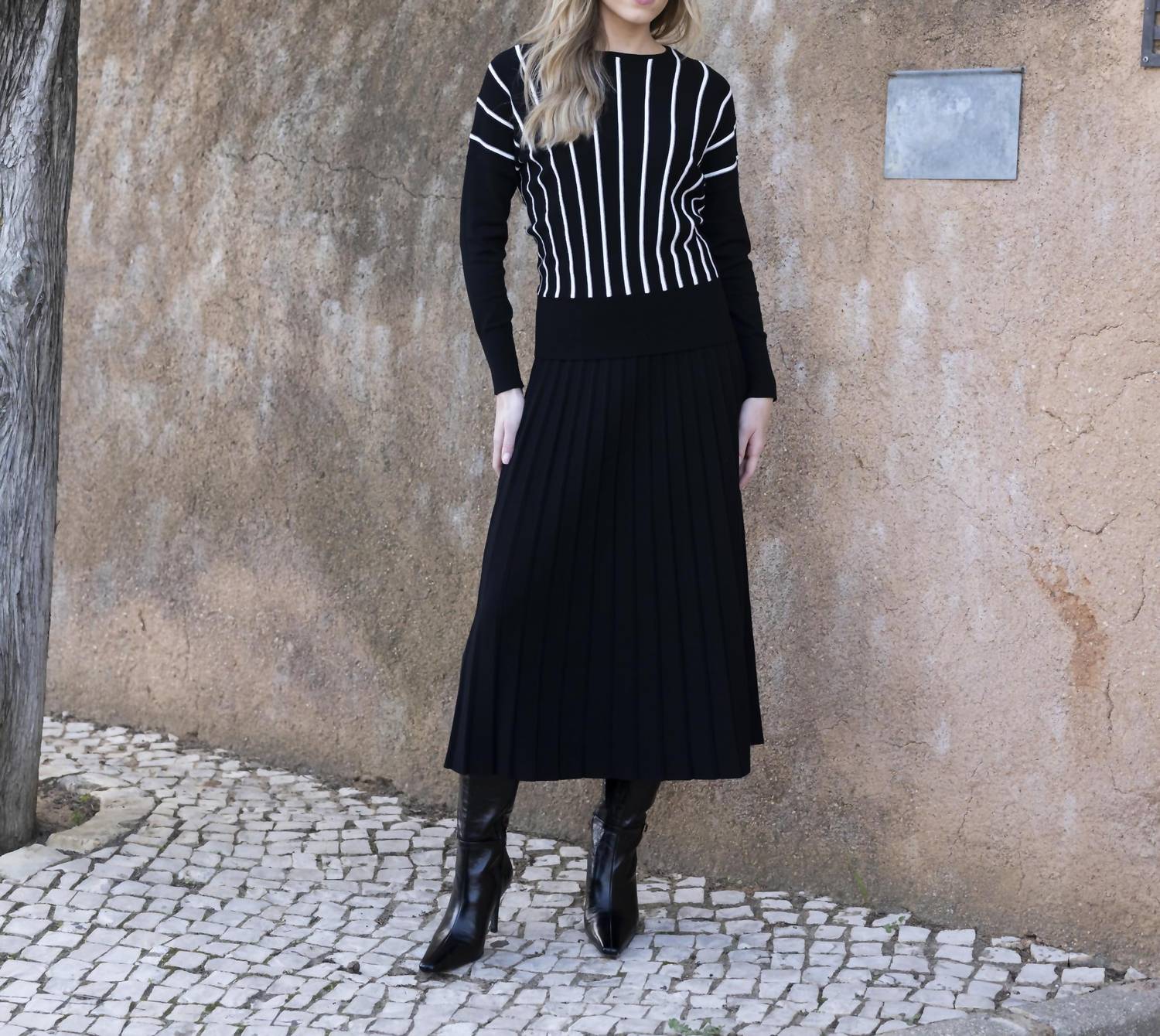 Marble - Ladies Vertical Striped Sweater