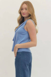 Entro - Sleeveless Sweater With Faux Wrap