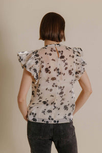 Floral Organza Top With Cami