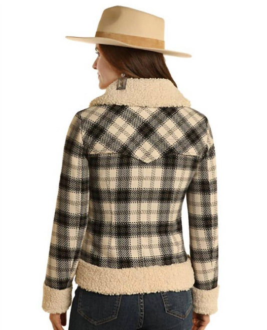 Powder River - Plaid & Berber Wool Blend Coat
