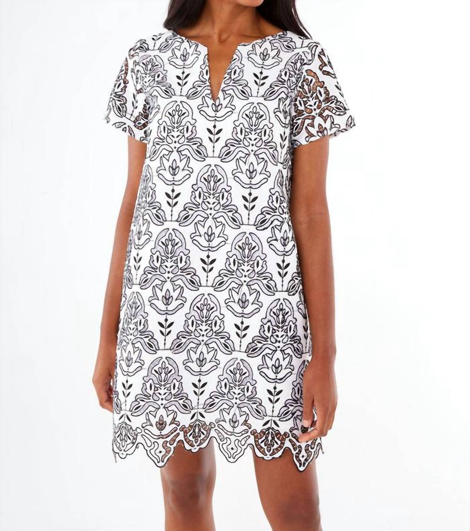 ABBEY GLASS Lulu Mini Dress in black white - women's dress