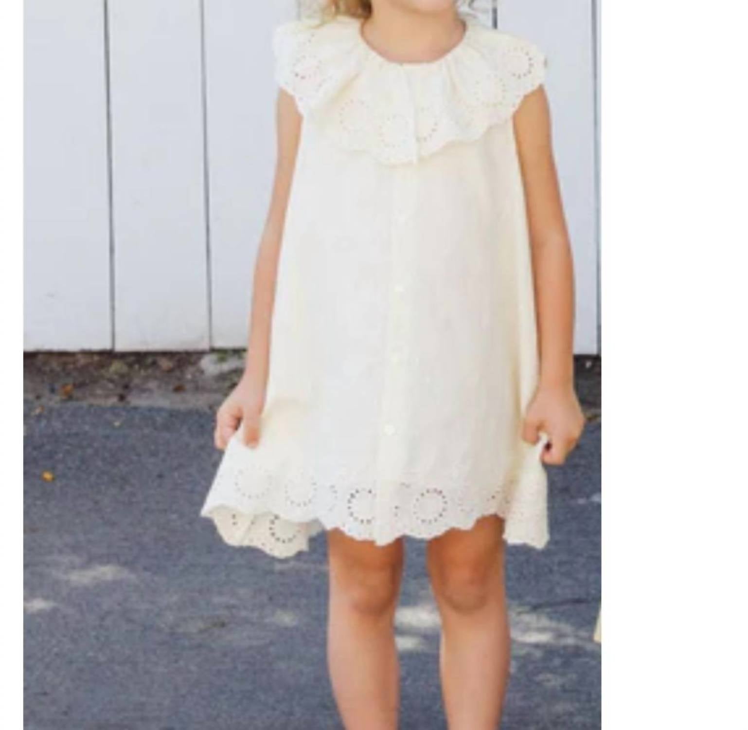 Rylee + Cru Girls Marina Dress in ivory - kids' dress