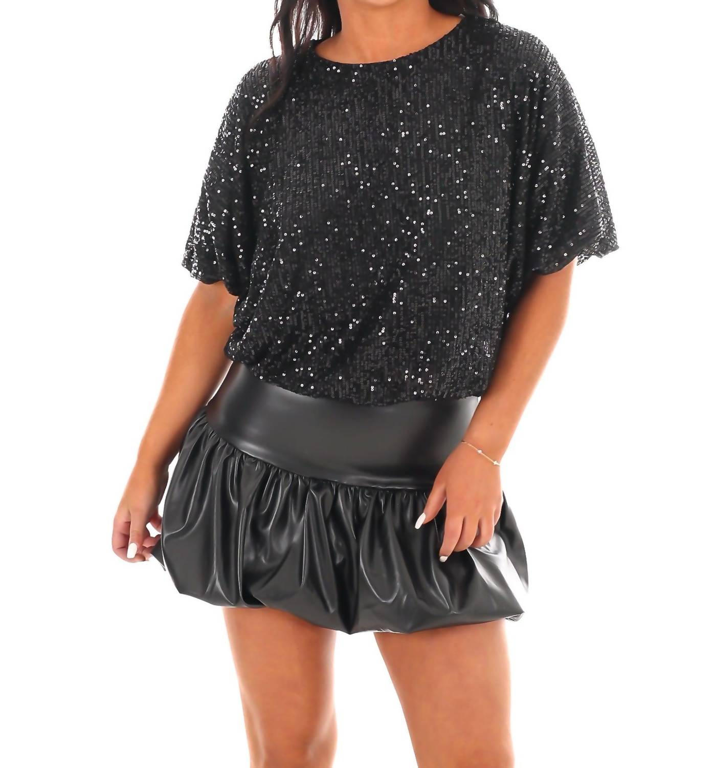 Caramela - Shimmer Sequin Bubble Top
