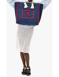 Clare V. - Women's Beach Marine Canvas Tote Bag