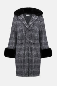 Joseph Ribkoff - Feather Yarn Plaid Jacquard Coat