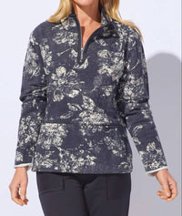 Escape By Habitat - Floral Fleece Quarter Zip Top