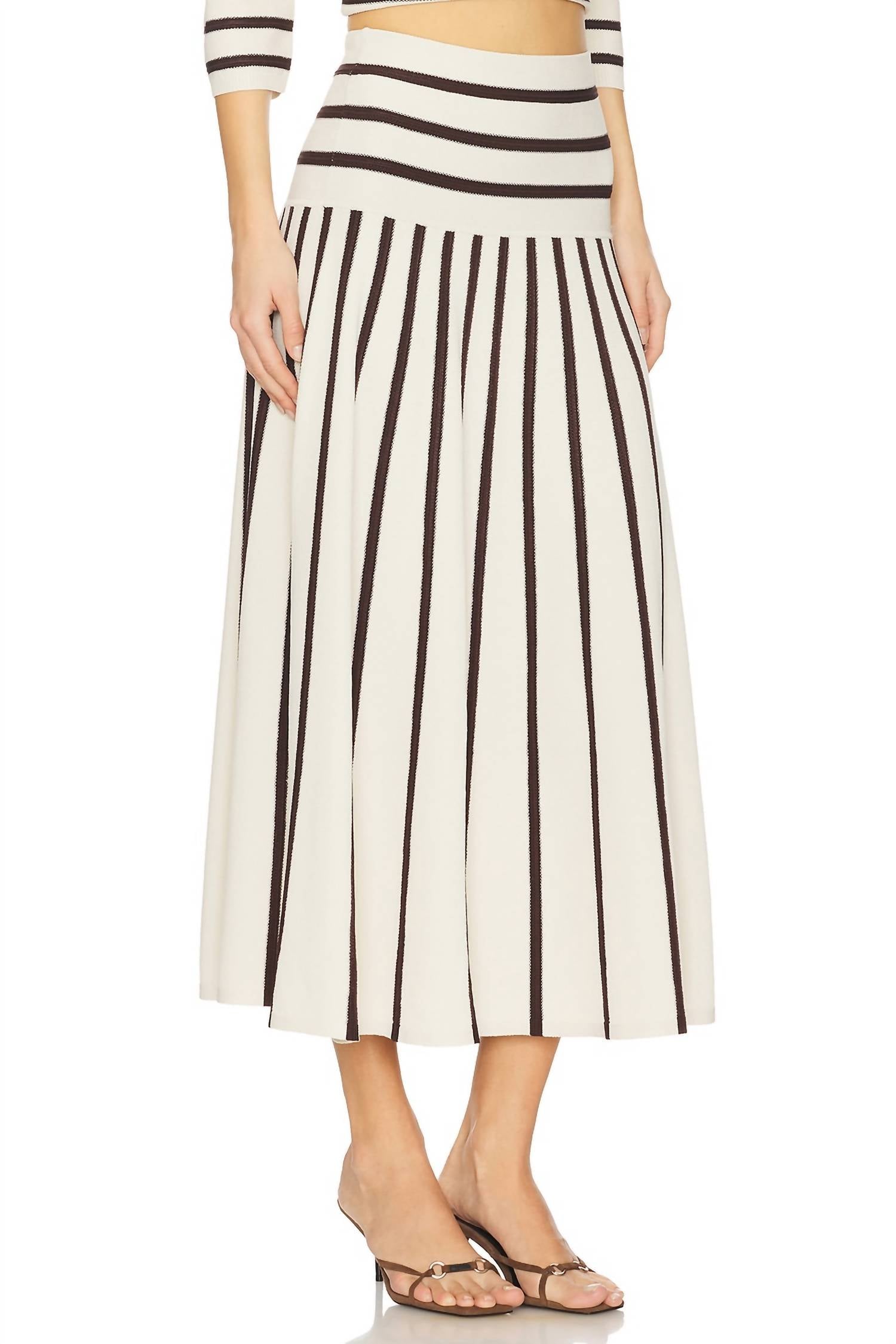Zimmermann - Illuminate Stripe Midi Skirt