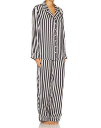 Show Me Your Mumu - Classic Midnight Stripe Silky Pajama Set