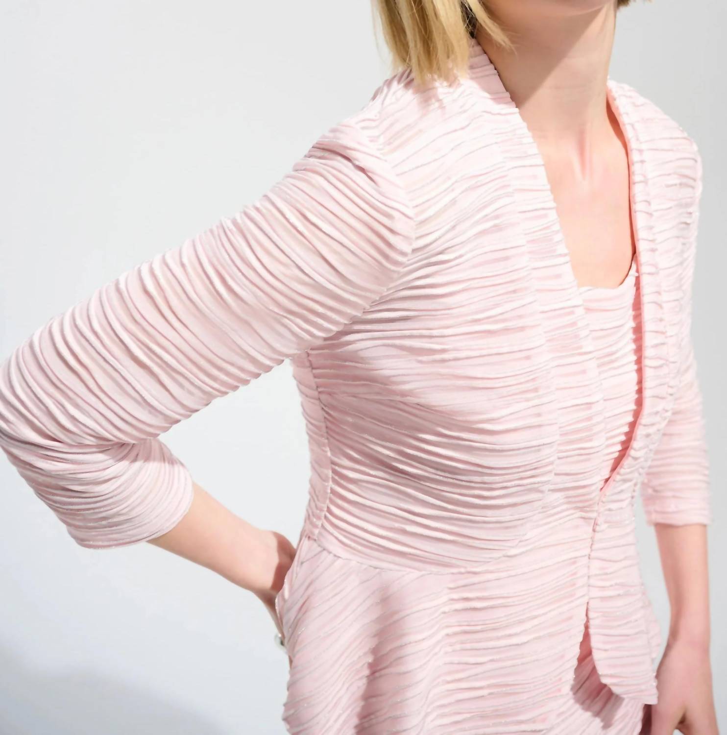 Joseph Ribkoff - Textured Peplum Twin Set Top