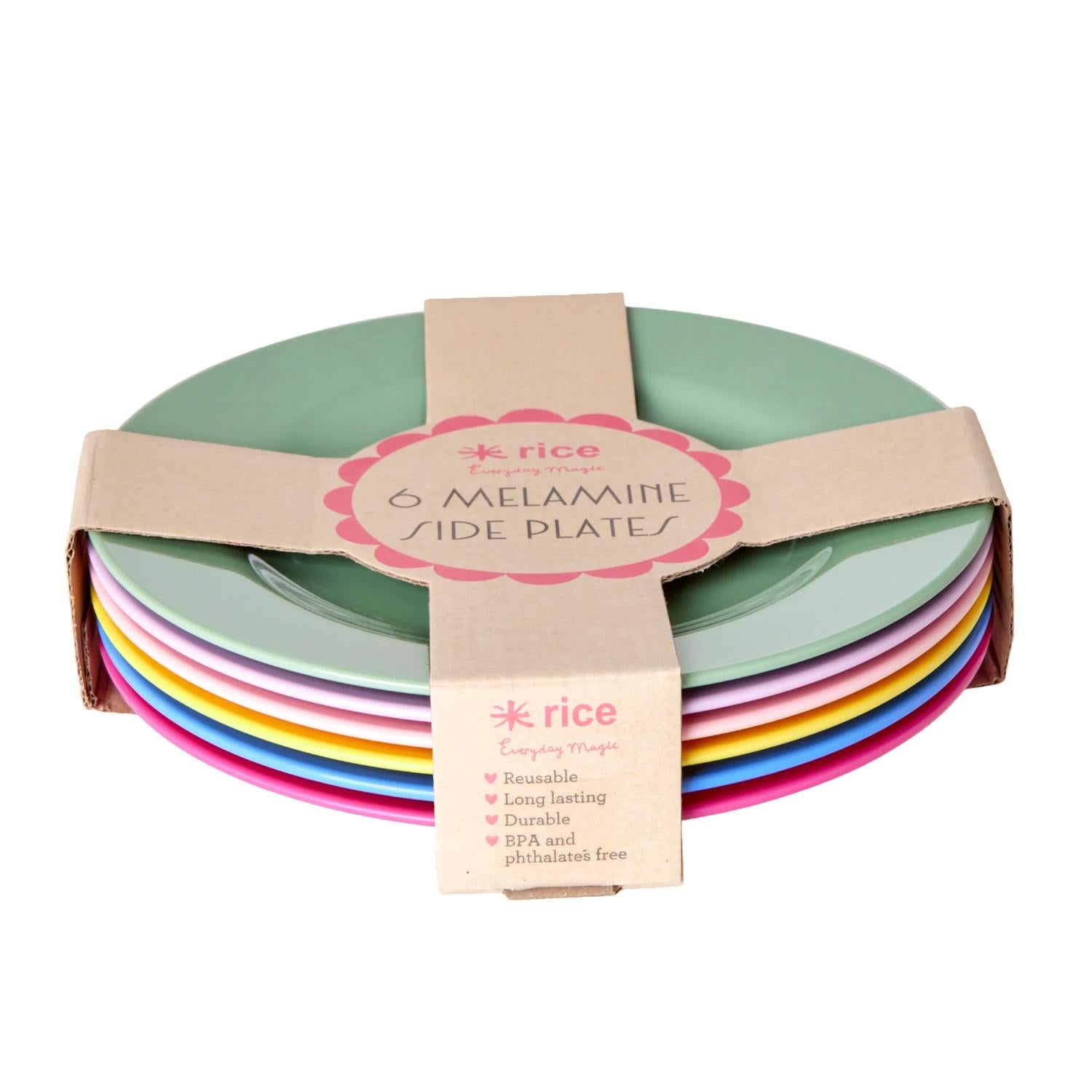 Rice By Rice - Round Melamine Set Of 6 Plates