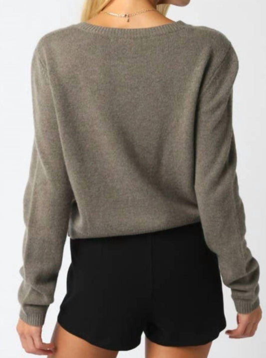 Olivaceous - Knit Buttoned Cardigan